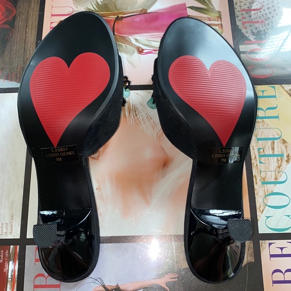 Luichiny black suede slides with jewels 7 - Picture 1 of 4